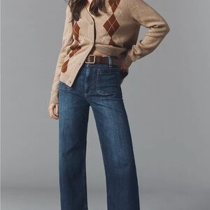 Anthropologie Collette  Blue Flare Jeans in  Mini Fern Wash